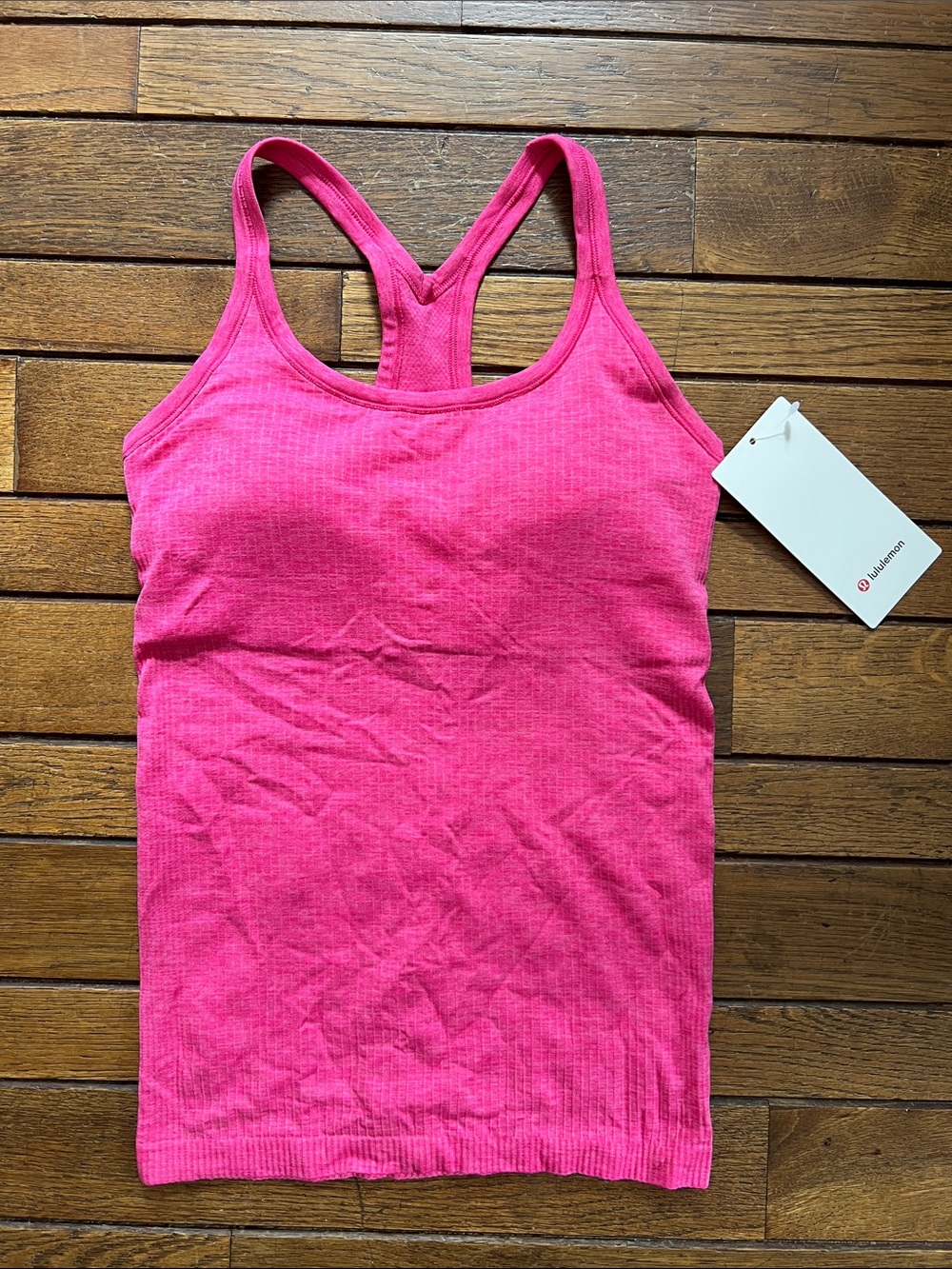Lululemon Flamingo Fun Pink Ebb To Street Tank Size 6 New With Tags NWT